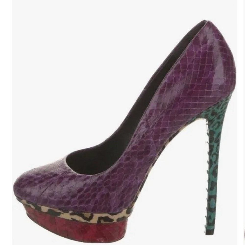 Last chance: BRIAN ATWOOD / SNAKESKIN / MULTI-COLOR HEEL / SIZE 9.5